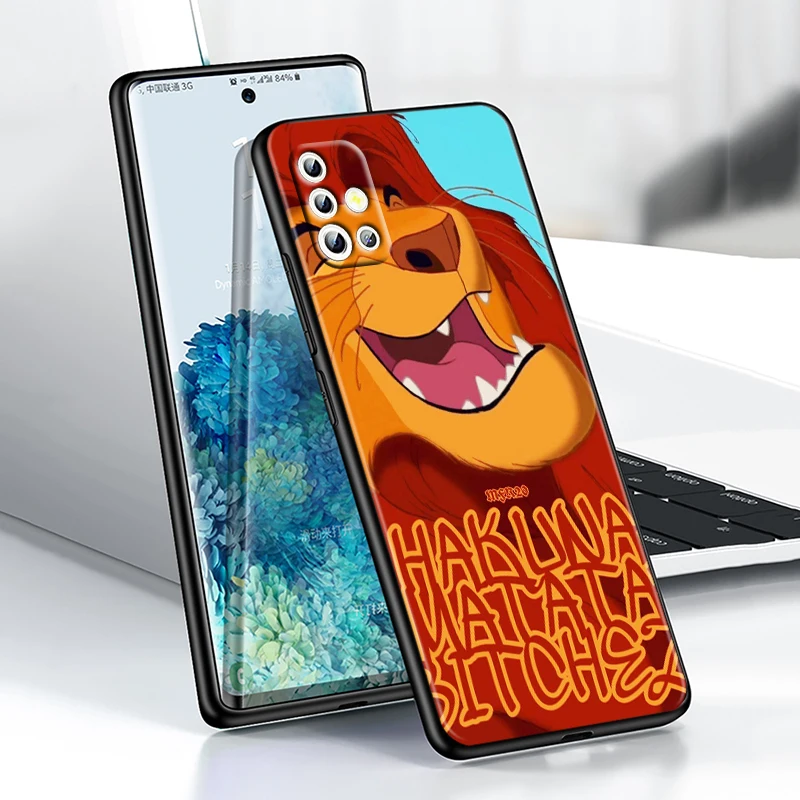 The Lion King Disney Anime For Samsung Galaxy A54 A34 A73 A52S A72 A52 A32 A22 A12 A21S 4G 5G Silicone Soft Black Phone Case