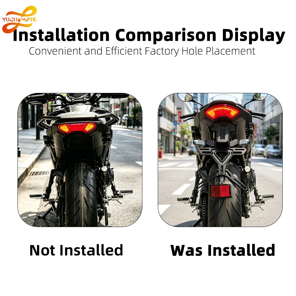 For YAMAHA  TRACER9  TRACER9 GT  TRACER9 GT Y-AMT TRACER9 Y-AMT  TRACER9GT Y-AMT 2025-2026Motorcycle License Plate Holder Fender