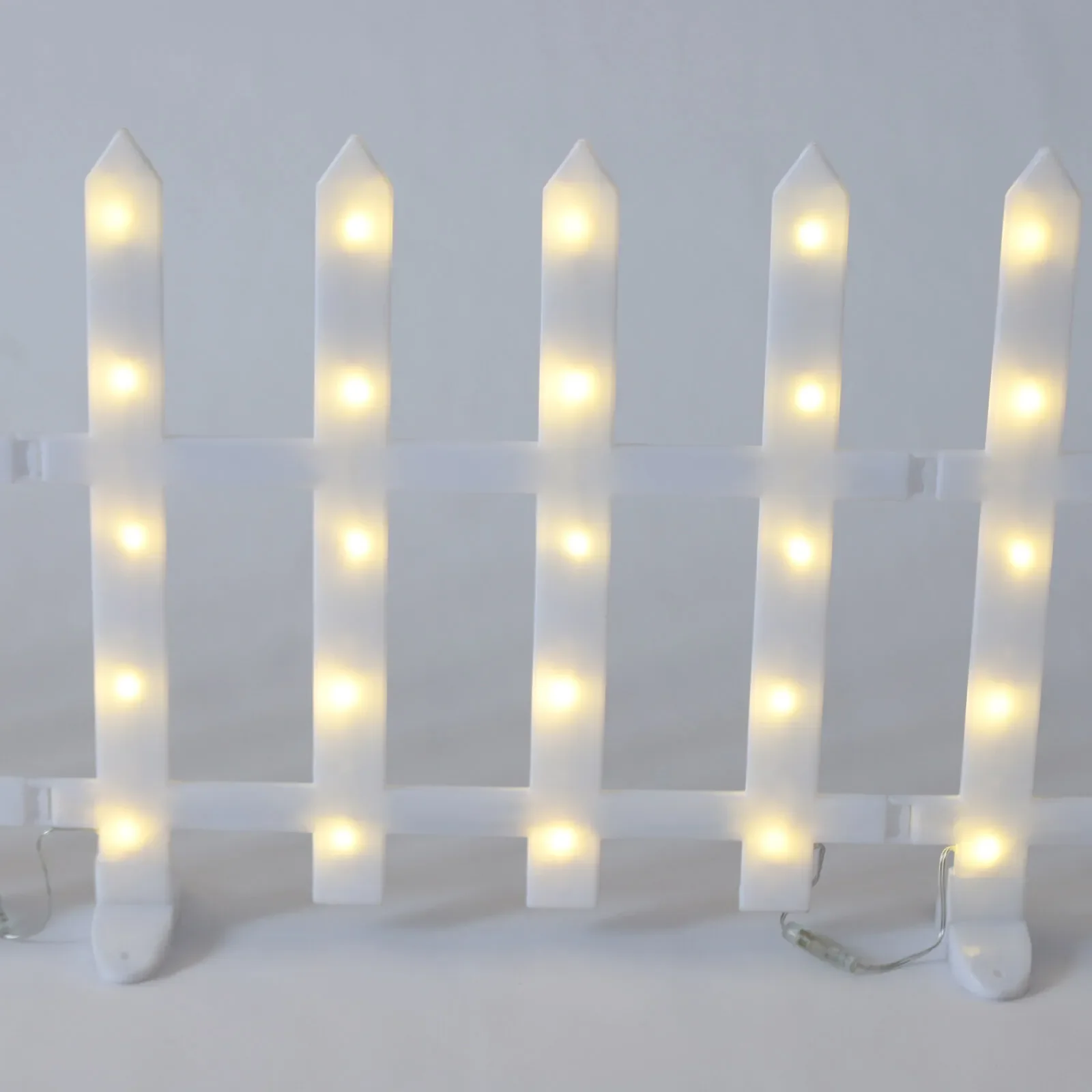 8 PCS Fence Garden Lights Panels Christmas Decor Edging Lawn Picket Fence Lights