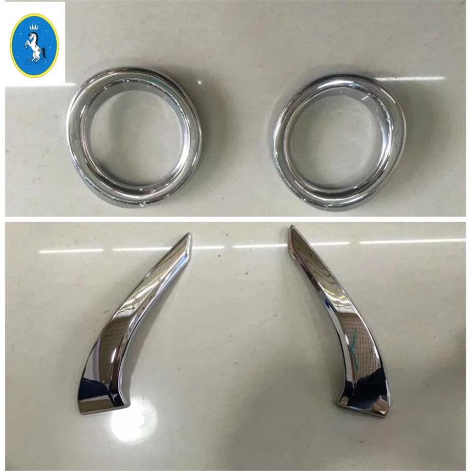 

ABS Auto Front Bumper Fog Lights Lamps Ring Eyelid Eyebrow Decor Cover Trim For Mazda 2 Demio 2015 - 2023 Chrome Accessories