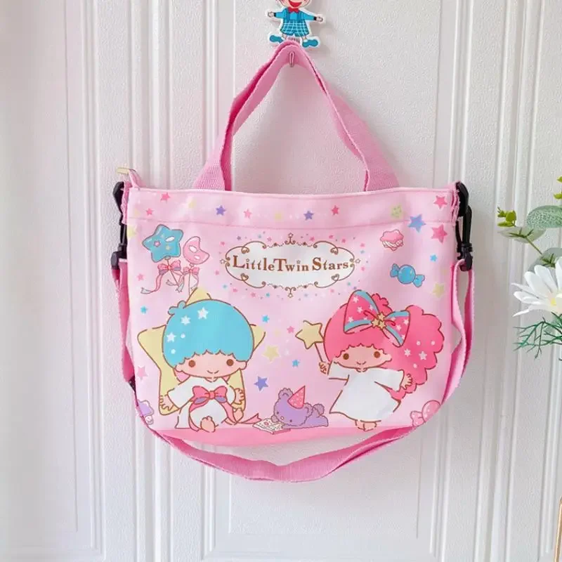 كارتون لطيف قماش حقيبة كتف حقيبة كروسبودي المحمولة حقيبة حفظ الطعام Kuromi Crossbody على ظهره حقيبة يد الترفيه #2