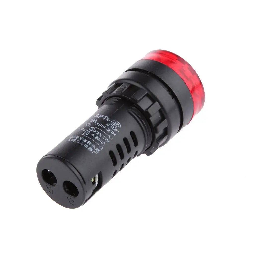 Panel Mount LED Signal Light with Buzzer Alarm 22mm Red Flashing Beacon for Electrical Cabinet Warning and Alert