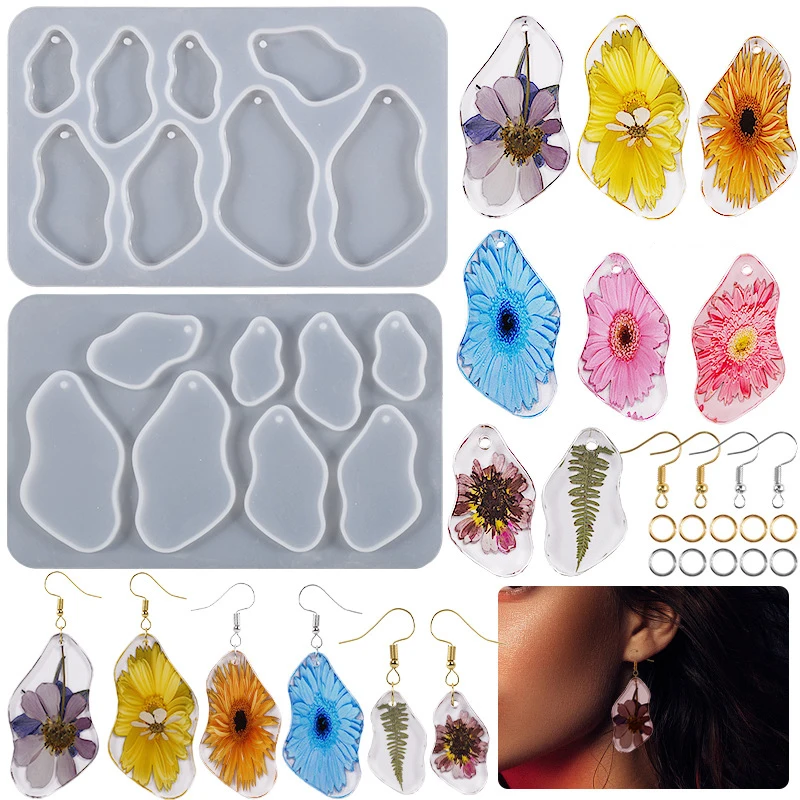 

DIY Resin Irregular Shapes Jewelry Casting Molds Epoxy Resin Molds with Hole Earrings Pendant Keychain Jewelry Making Crafting