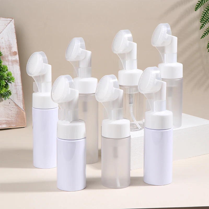 Nuevo Dispensador de Espuma Facial de 100/120/150/200/250ml, Botella de Espuma con Cepillo para Lavado Facial, Tipo Presión, para Limpiador Facial, Mousse, Gel, Leche Limpiadora