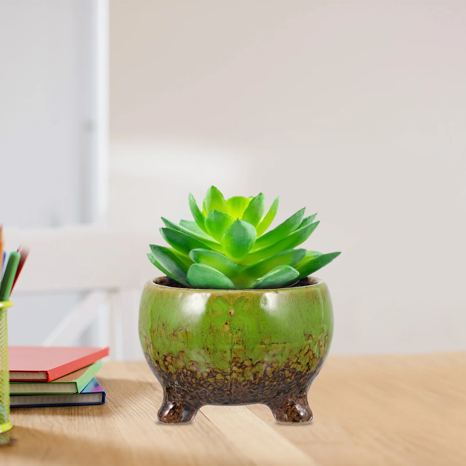 

3Pcs Ceramic Succulent Plant Pots Small Flowerpots Decorative Planters for Office Balcony Succulent Pot Cactus Pot