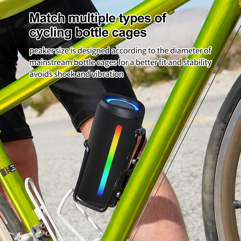 

IPX5 Waterproof Outdoor Hiking Sports Cycling Speaker with RGB Light Portable Wireless Bluetooth Speakers 16W Stereo Bass