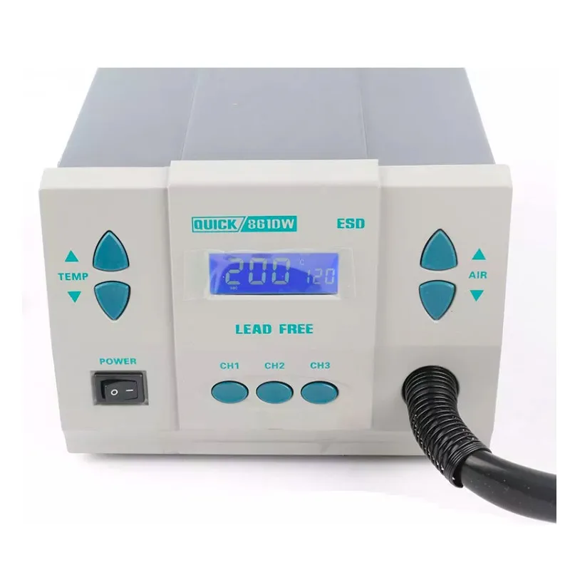 Original QUICK 861DW Soldering Station Lead-Free 1000W Hot Air Gun Soldering Rework Station For PCB Repair