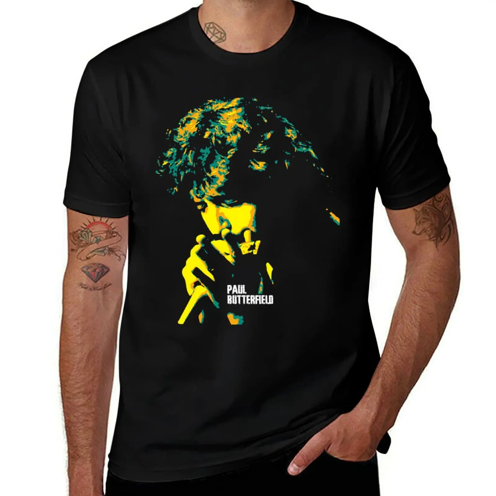 Paul Butterfield. American blues harmonica player, singer and band leader. T-Shirt Work Comfort for Men T-Shirt