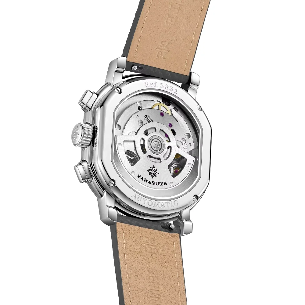 FARASUTE 国際版メンズ機械式時計パイロット時計 4801 ムーブメントレトロクロノグラフトリビュートシリーズメンズ腕時計レロジオ