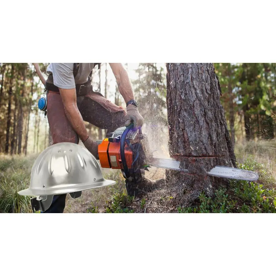 خوذة أمان مصنوعة من خليط معدني للبناء والتعدين، قبعة صلبة كاملة الحواف معتمدة من ANSI مع تعليق ممتص للصدمات وخفيف الوزن