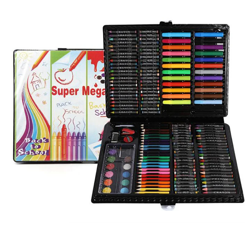 168Pcs Kids Art Set Children Drawing Set Water Color Pen Crayon Oil Pastel Painting Drawing Tool Art Supplies Stationery Set