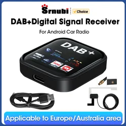 Srnubi DAB antena DAB + moduły z adapterem USB Radio samochodowe z androidem odtwarzacz odbiornik Stereo GPS dla europejskiego uniwersalnego