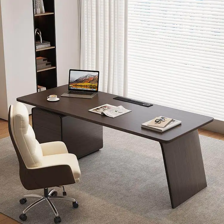 Strong Asthetic Executive Desk Brown Leg Support Large Luxury Office Desks Drawers Modern Mesa De Escritorio Office Furniture
