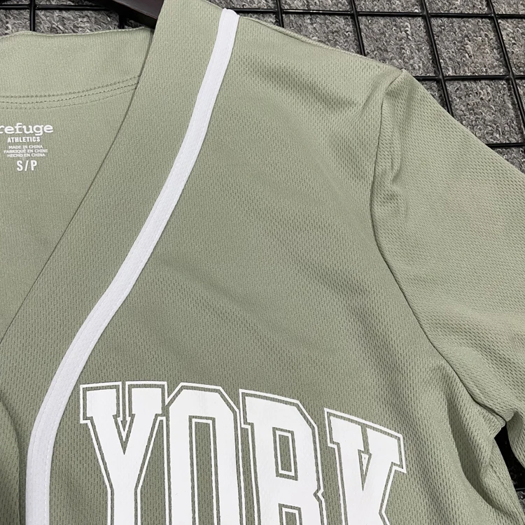 

Korean Sle Summer Loose Breathable Sports Street Hip Hop Trendy ort Sve Open Cardigan Baseball Jersey ex