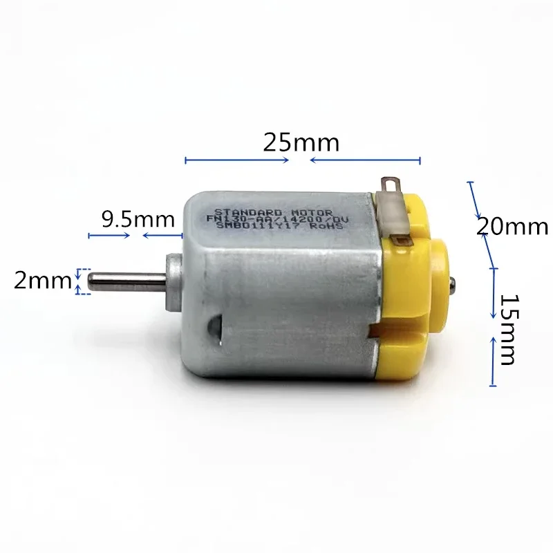 FN130-AA/14200 Standard Mini 130 Motor DC 3V-6V 13000RPM High Speed Micro 20mm*15mm Electric Motor DIY RC Toy Car Boat Fan Model