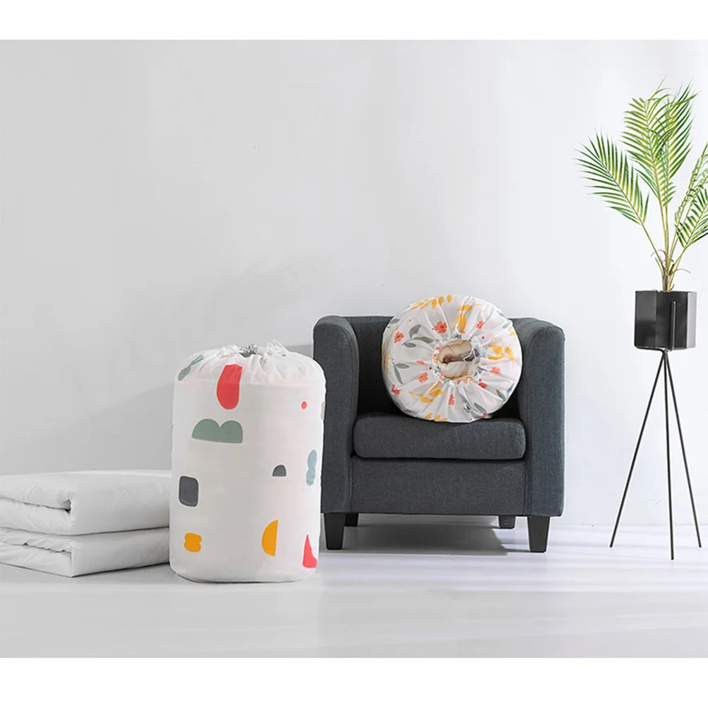 

Cylinder Quilt Storage Bag Big Size Waterproof Foldable Peva Organizer Bag for Blankets Clothes Storage Container Geometry