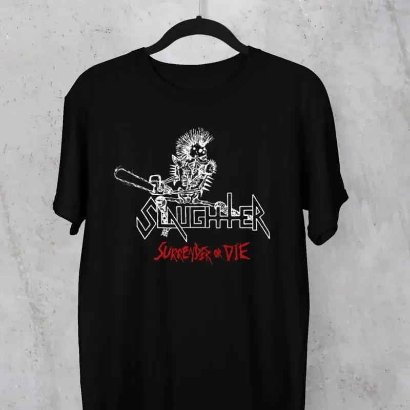 Slaughter rock band HOT NEW black T shirt short sleeve All sizes 2F265