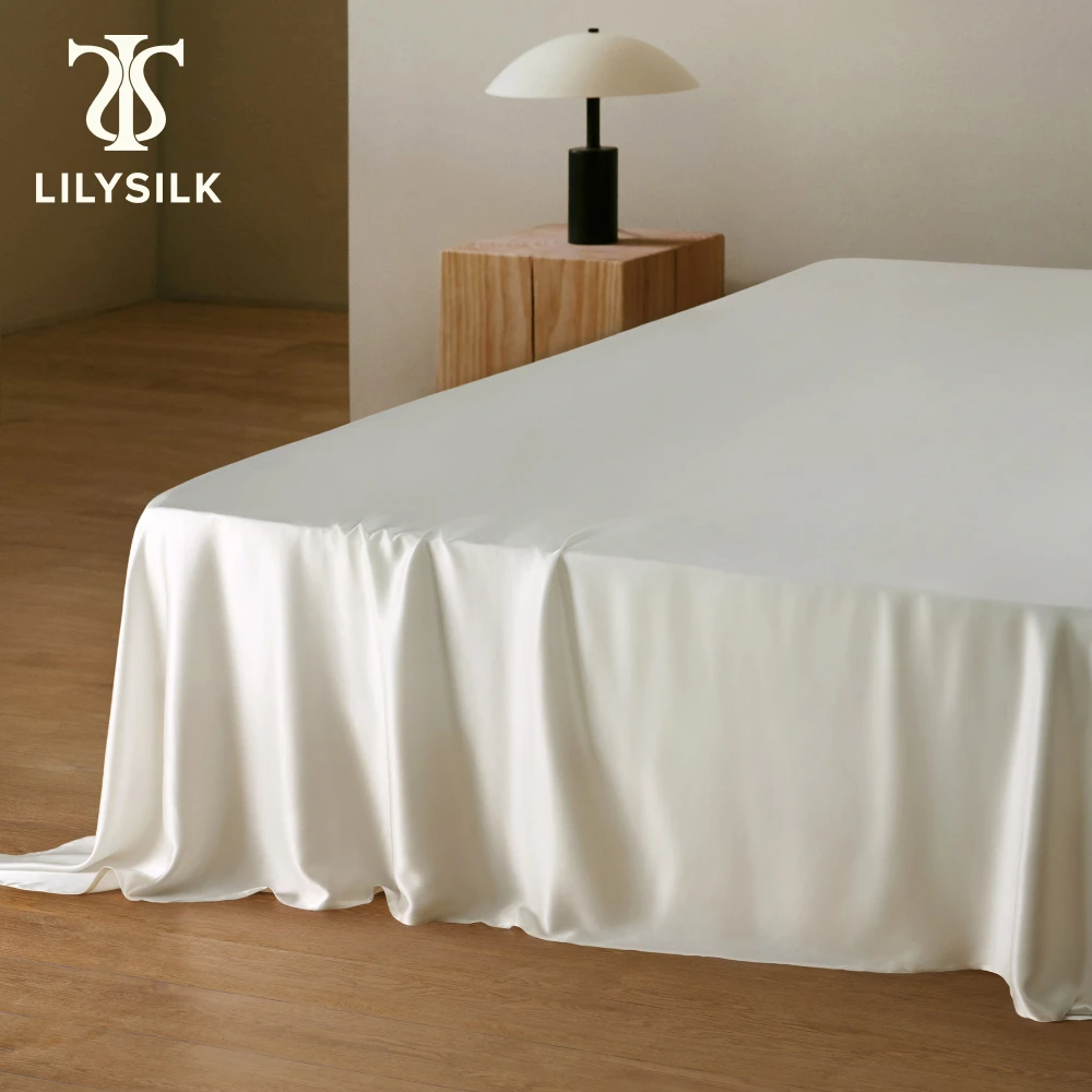 LILYSILK 100% 25MM Mulberry Silk Flat Sheet Seamless Home Textile for Better Sleep and Skin Care