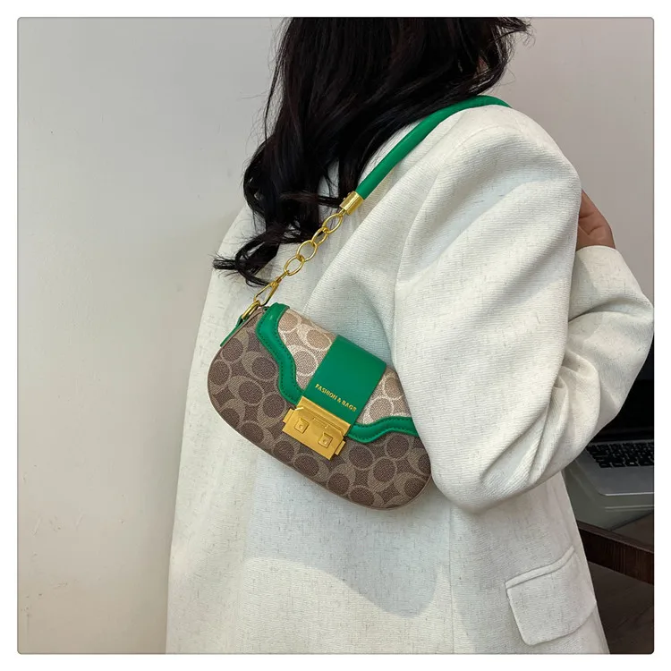 กระเป๋าสะพายทรงอานม้าสุดฮิตปี 2025 - กระเป๋าสะพายข้าง/กระเป๋าใต้วงแขน ดีไซน์ตัดสีสะดุดตา กระเป๋าถือแฟชั่นน้ำหนักเบา