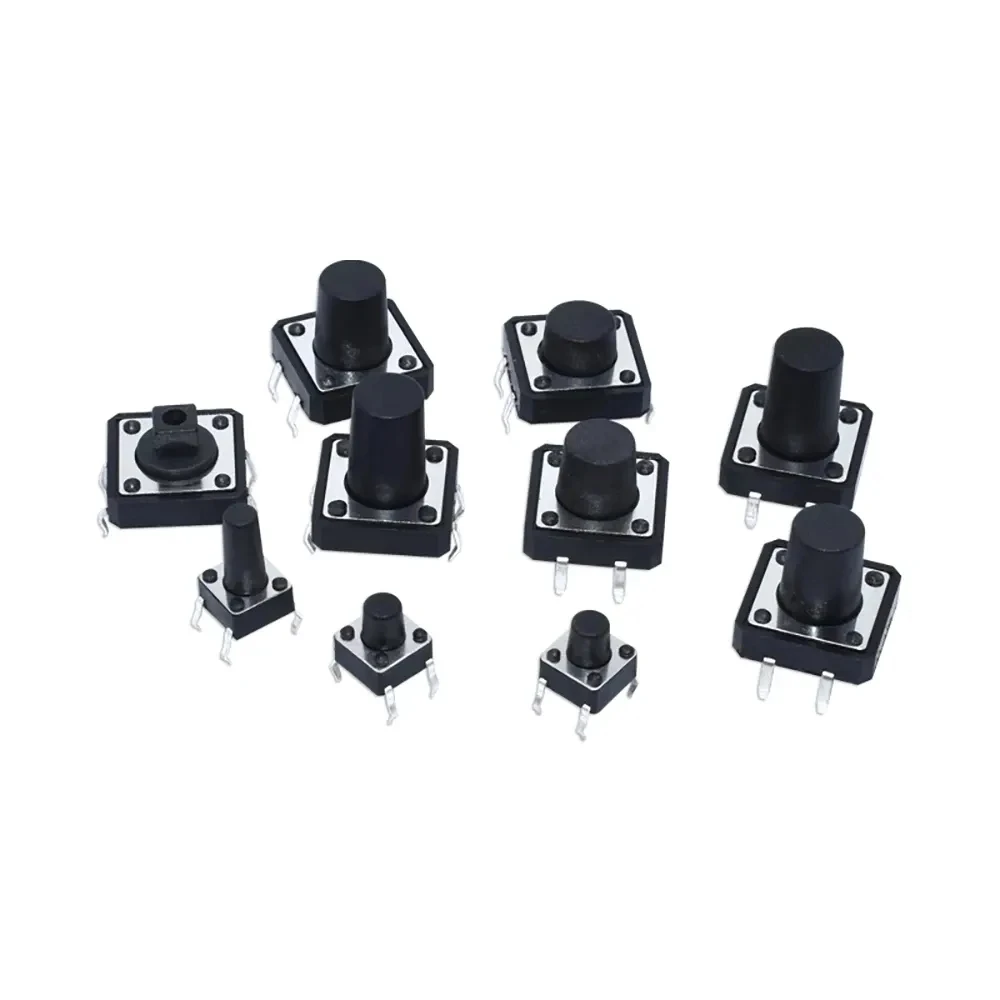 20PCS 12x12 12*12*4.3mm 5mm 6 7 8 9 10 11 12 13 14 15 16 17 4Pin Tactile Tact Push Button Micro Switch Self-reset DIP Switches