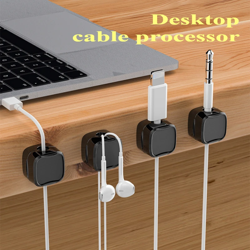 Magnetic Desktop Wire Manager Wire Suspension Fixture Wire Organizer for Office Desktop Management Car Charging Cable Storage