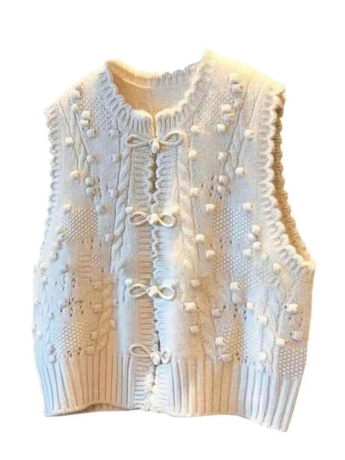 

Korean Japanese Knitted Sweater Vest Women's New Chinese Style Old Money Wind National Wind Little Fragrance Wind Versatile Vest