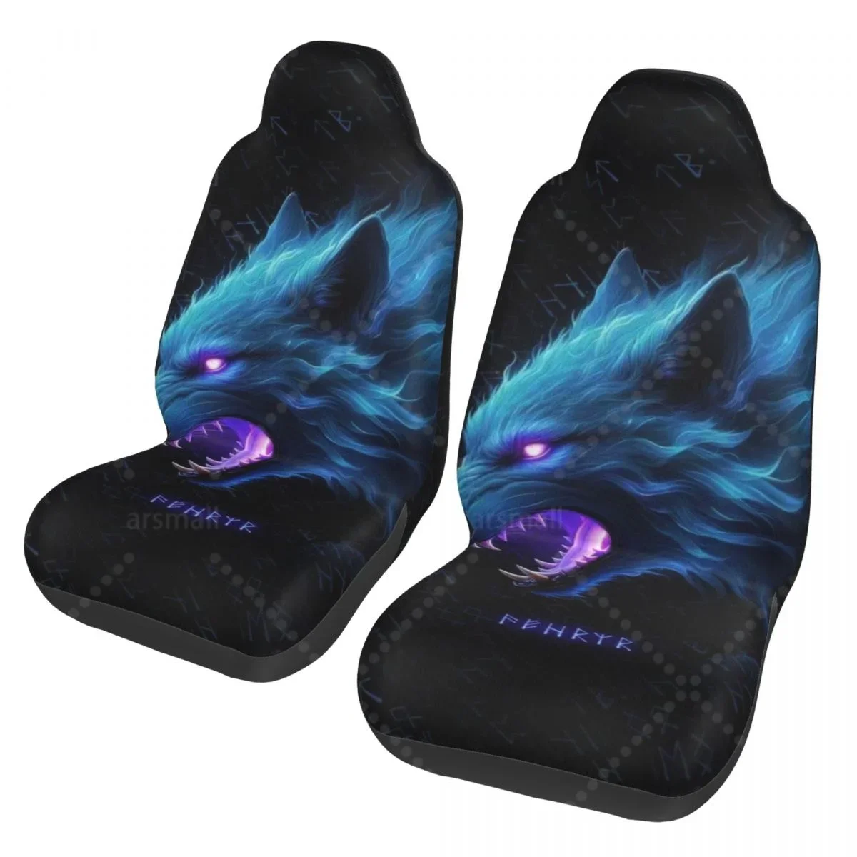 

Funda para asiento coche con estampado lobo y galaxia mística, funda protectora antiincrustante y práctica, estilo único,