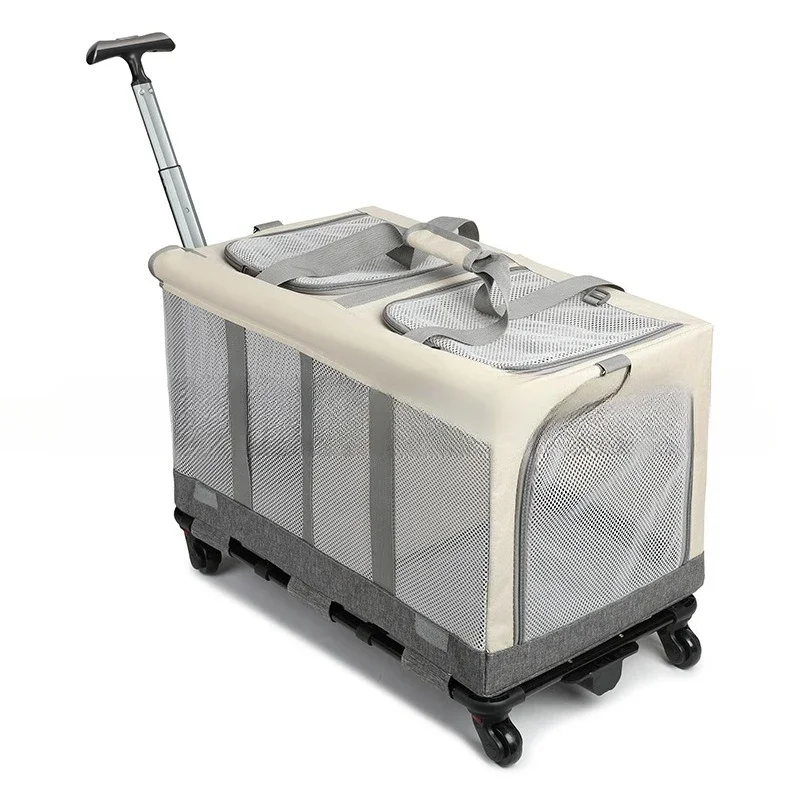 

Pet trolley case, large-capacity go-out portable two-pack cat bag foldable pet bag