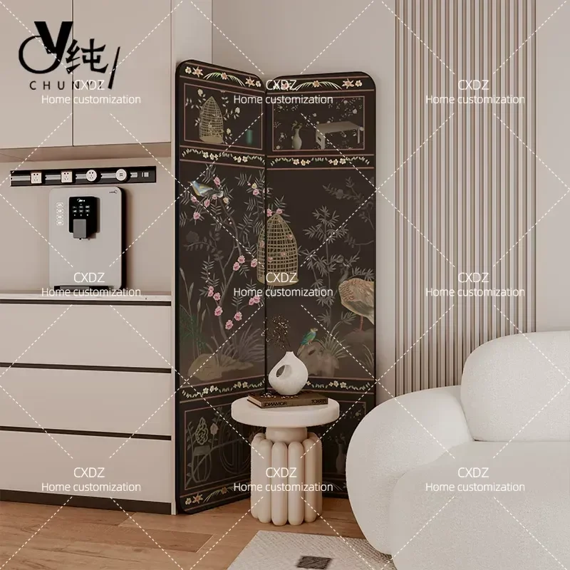 New Chinese Style Folding Screen Mobile Peacock Partition for Living Room Bedroom Office Porch Decorative Background Baffle