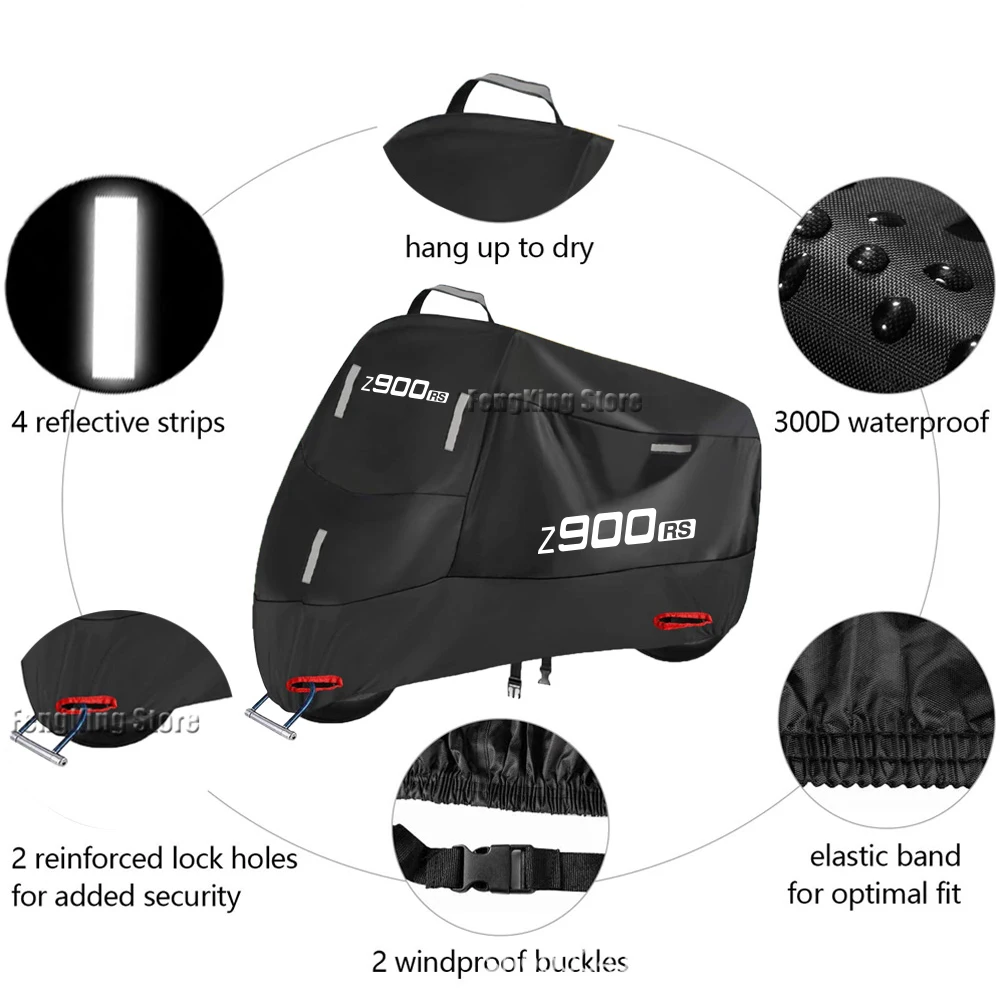 Cubierta impermeable para motocicleta, Protector UV para exteriores, cubierta para lluvia y polvo para KAWASAKI Z900RS Z 900RS Z900 RS