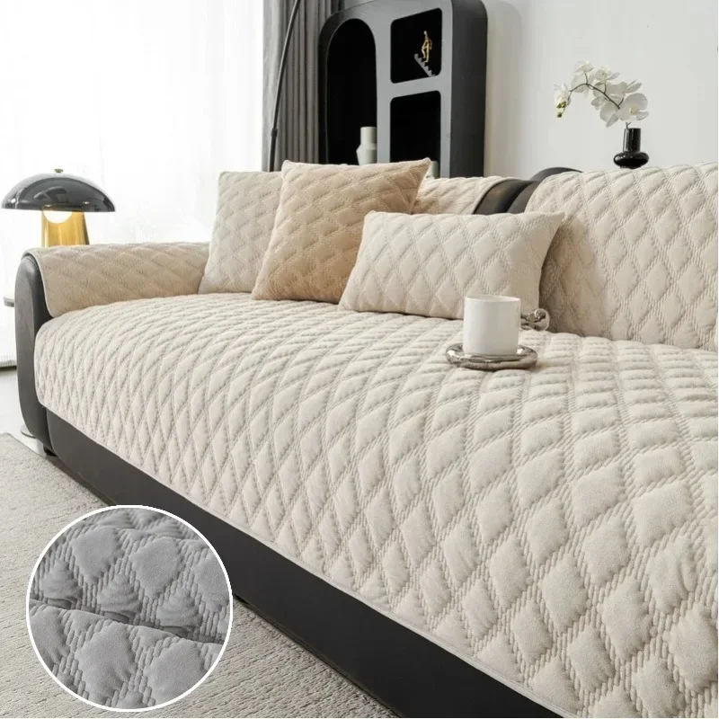 1PC Solid Color Nordic Sofa Seat Cover Thicken Sofa Slipcover Anti Slip Pets Kids Couch Cushion Pads for Living Room 쇼파커버 쇼파패드