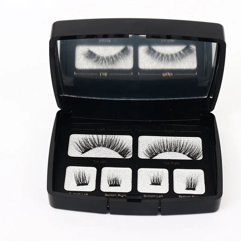 Double Magnetic False Eyelashes Popular Mirror Box 2+4 Small Clusters 2+6 Magnet Easy Application Eyewear for All Day Wear