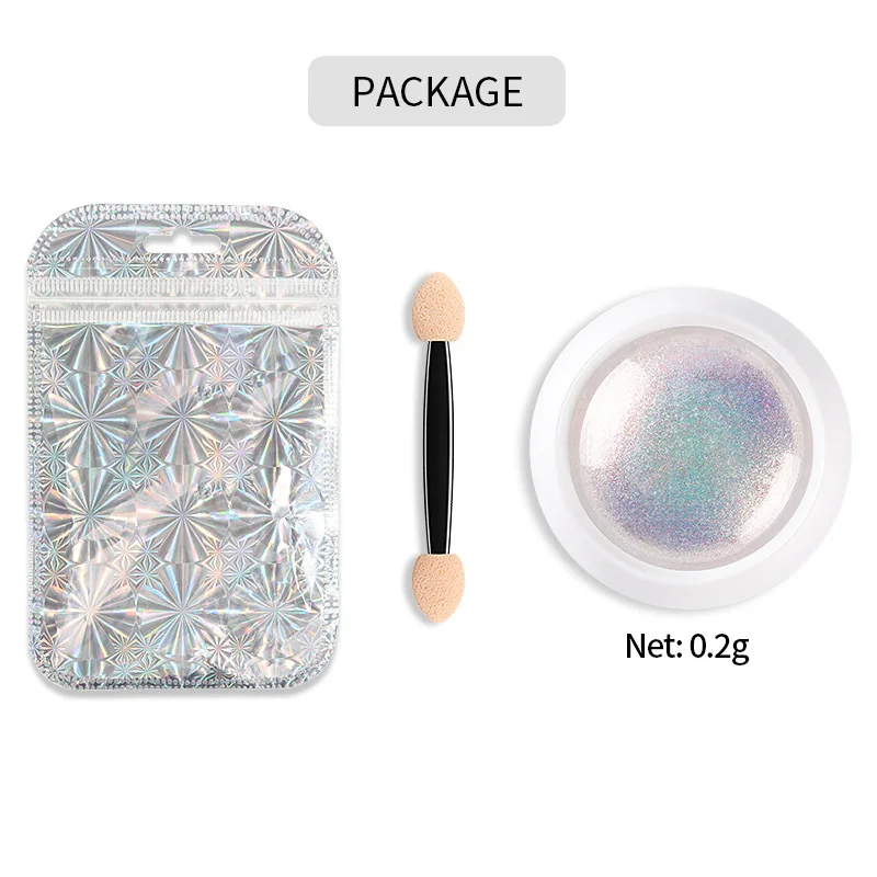 Shell Pearl Nail Powder Pigment Mirror White Rubbing on Nail Glitter Dust Chrome Aurora Manicure Nail Art Decoration
