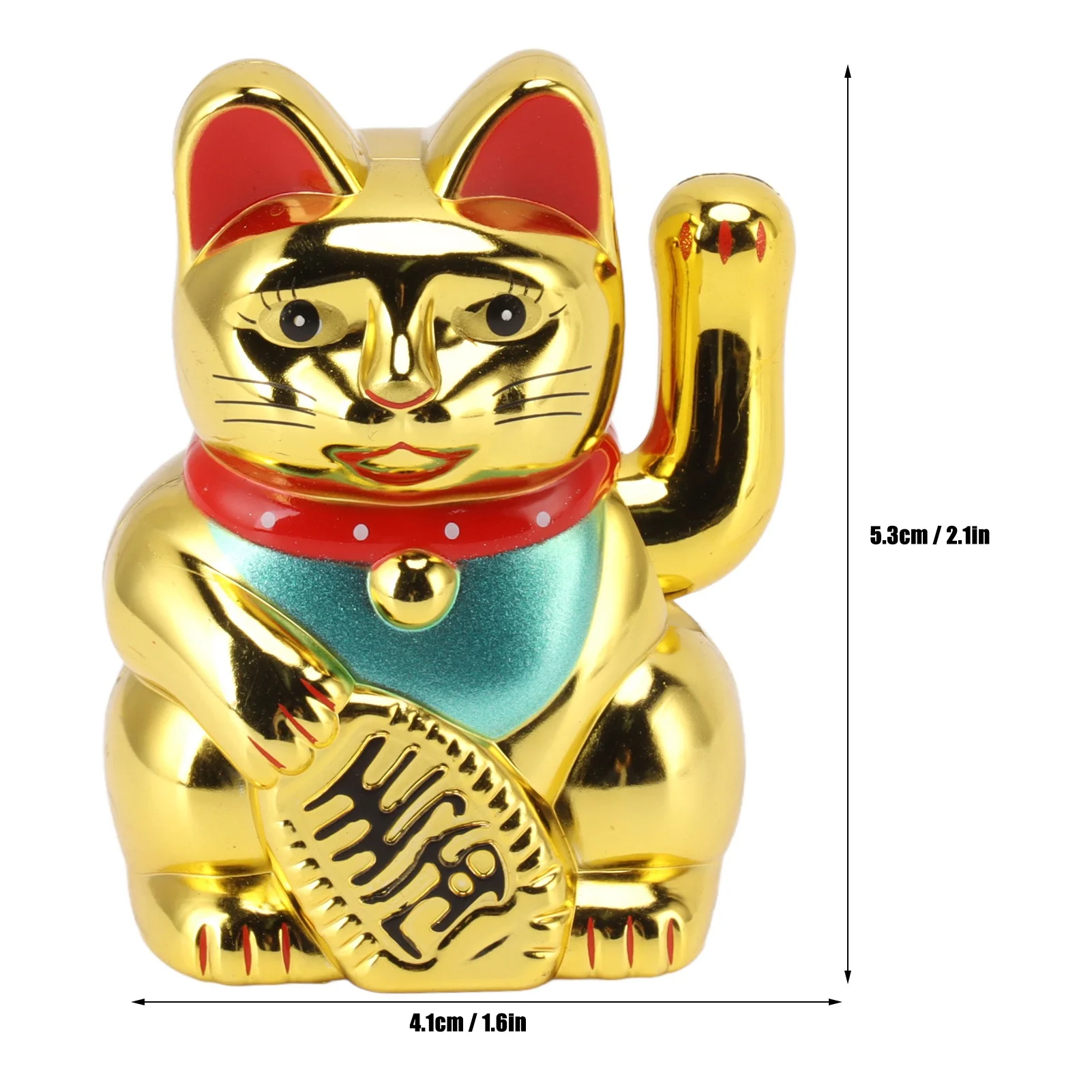 ZK40 Solar Powered Waving Lucky Cat Solar Powered Gold Welcoming Waving Hand Paw Up Wealth Fortune Lucky Cat Gold