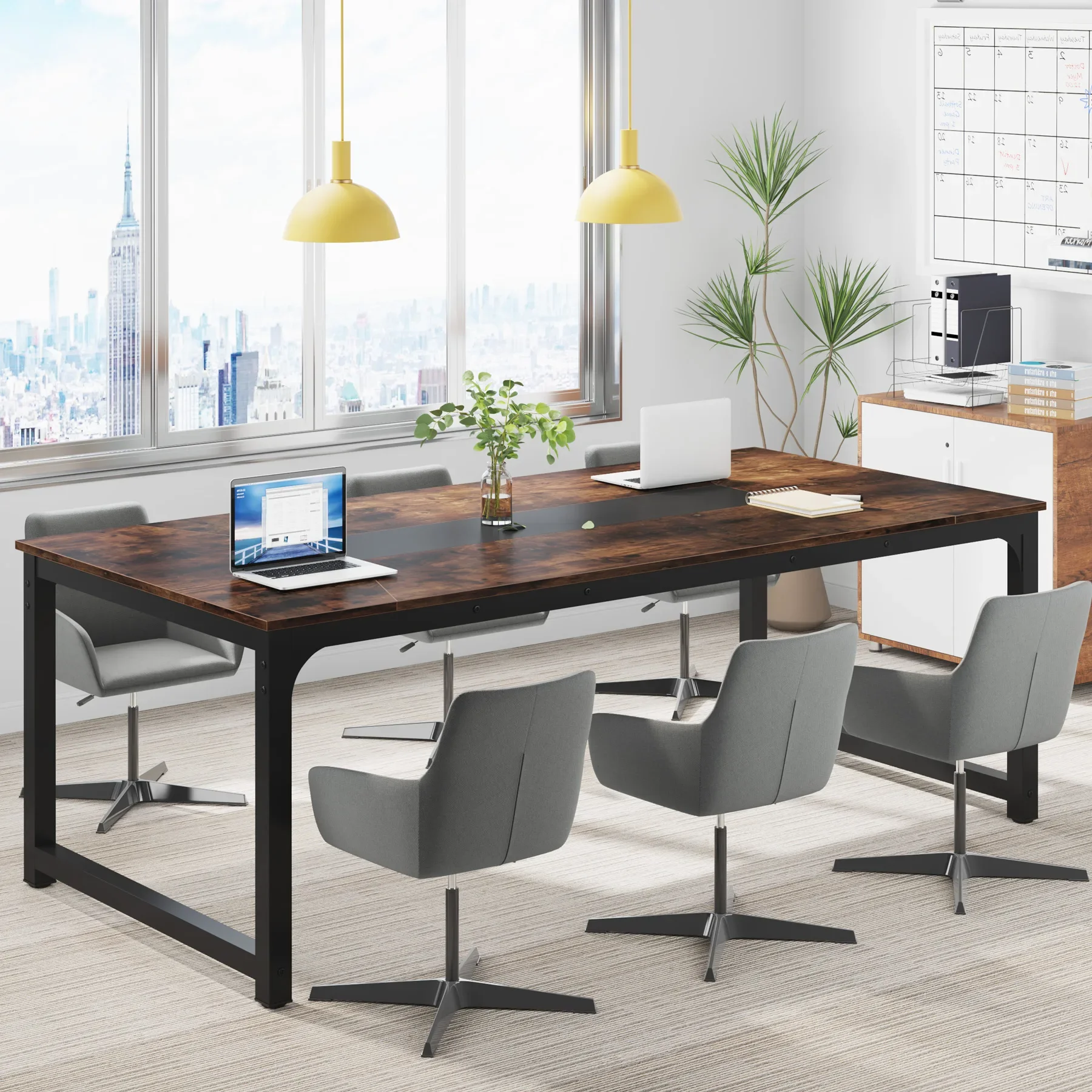 Tribesigns Modern Computer Desk 70.8 inch Large Executive Office Desk Study Writing Desk Workstation Computer Table