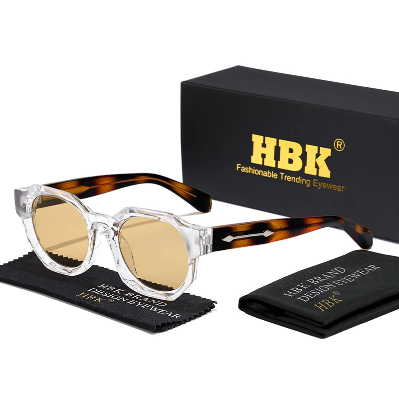 HBK Brands Fashion Sunglasses for Men Luxury Polygon Punk Core Insert Leg Sun Glasses Women Summer Beach Party Ideal Choice