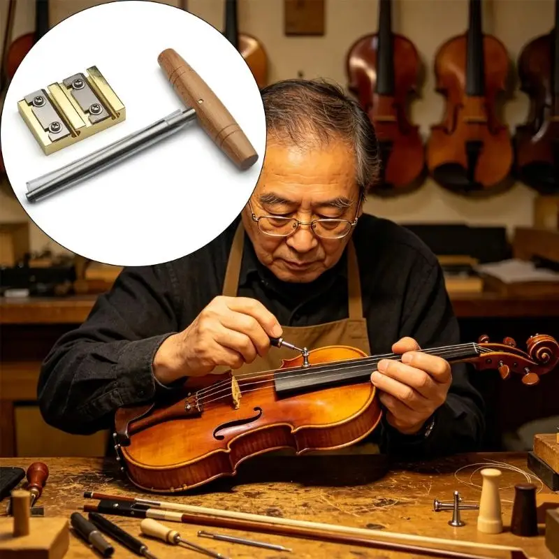 Violin Shaper and Taper Reamer Set, 2-Piece Repair Tool with Handle for Fitting, Adjustment, and Daily Work JOME