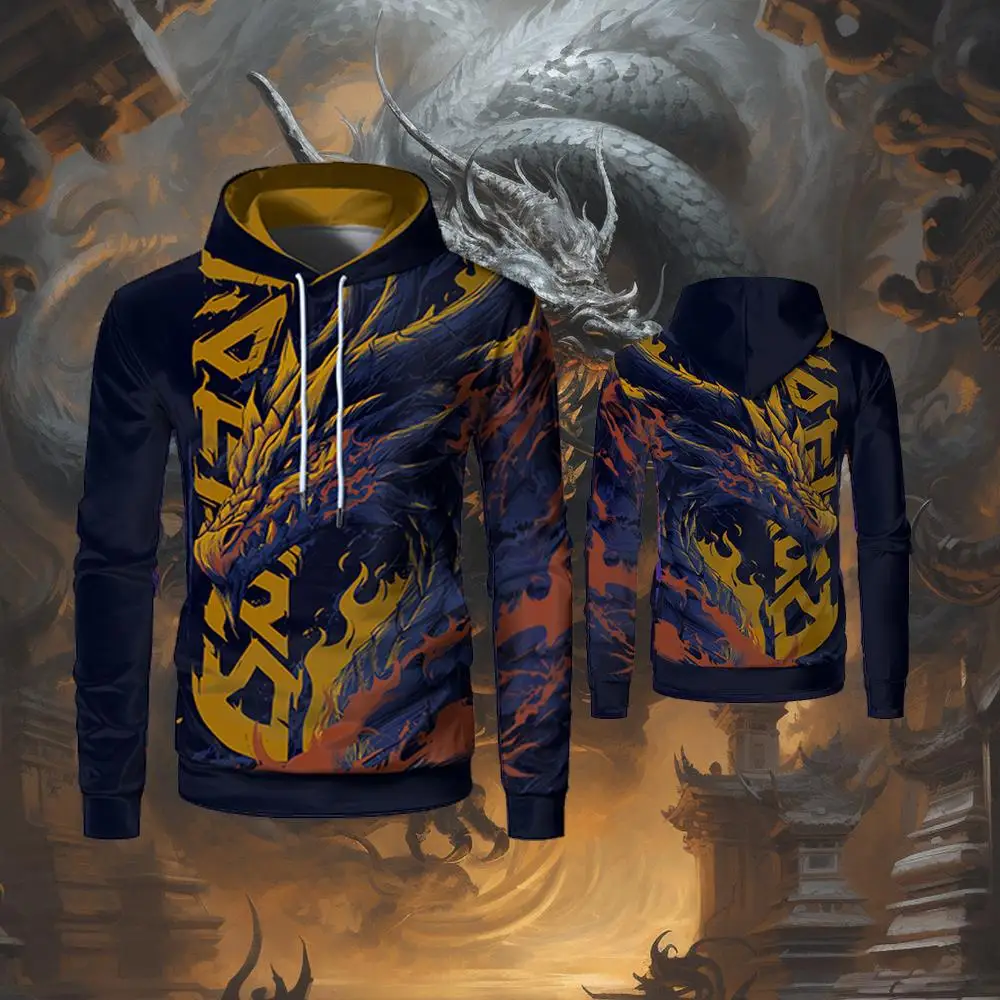 

Men's And Women's 3D Printed Dragon Hoodies Street Fashion Trend Sweatshirts Autumn And Winter Casual Comfortable Pullovers