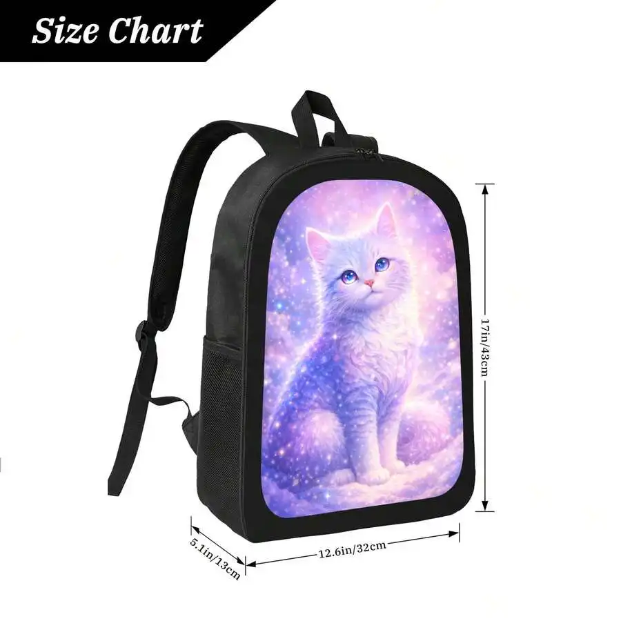 Dreamy Cat Print Backpack Stylish Casual Lightweight Daypack For Adults