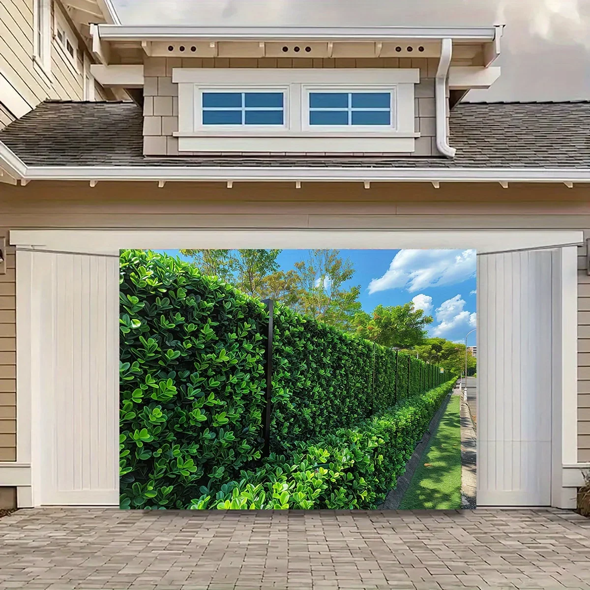 Artificial Green Leaf Fence Privacy Screen Tapestry Vivid Leaf Design Polyester Garden Decoration Backdrop Banner