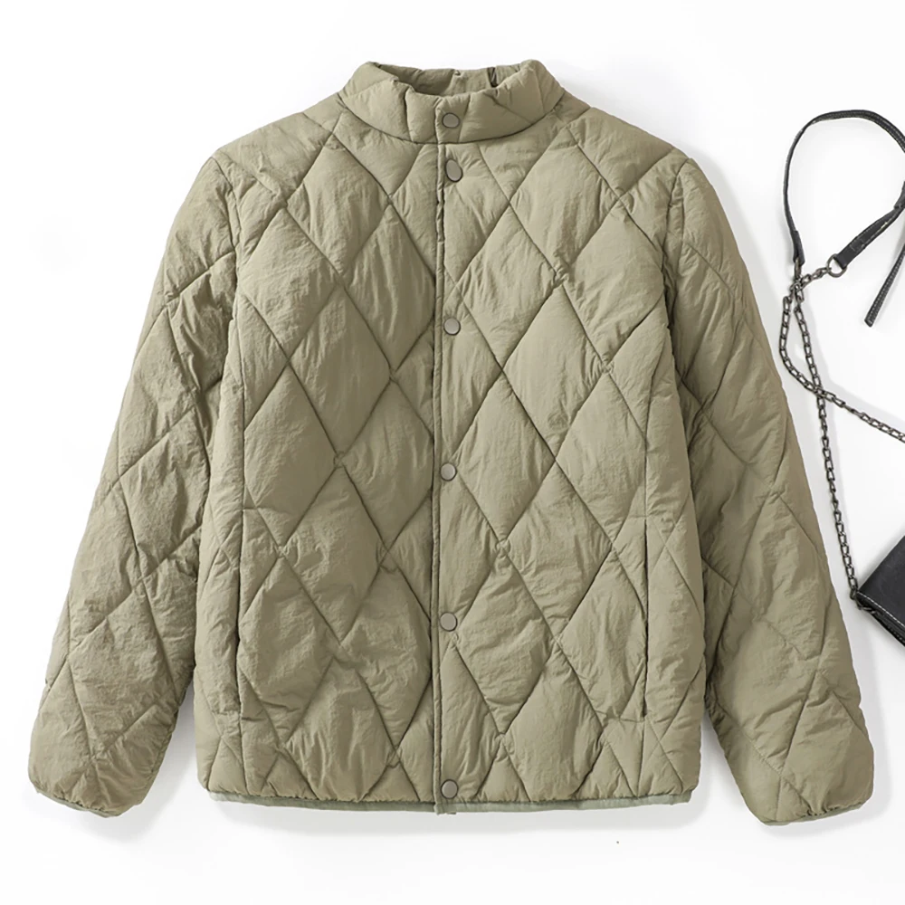 

Зимние легкие хлопковые пальто, женская теплая верхняя одежда, однобортная стеганая куртка с воротником-стойкой, повседневные свободные хлопковые куртки