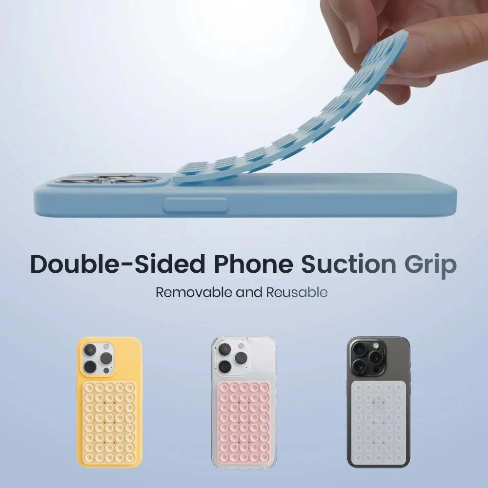 Double Sided Silicone Suction Cup Phone Case Detachable Stand Silicone Rubber Sucker Pad For Selfies And Videos Fixed Pad - náhled 3