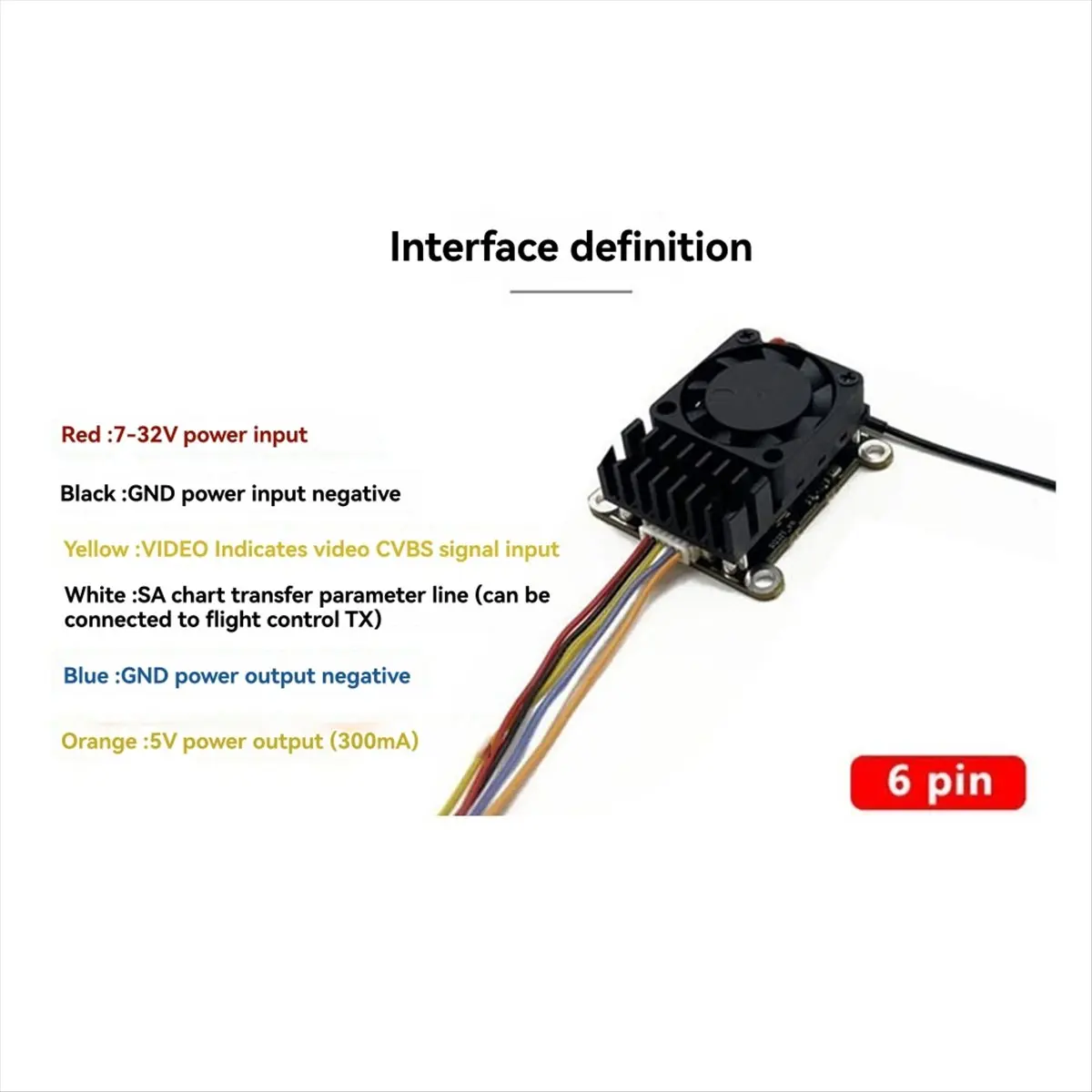5.8G 2W VTX 2000mW FPV Video Transmitter Module Parameters Adjustable for FPV Long Range RC Drone-A57M view 2