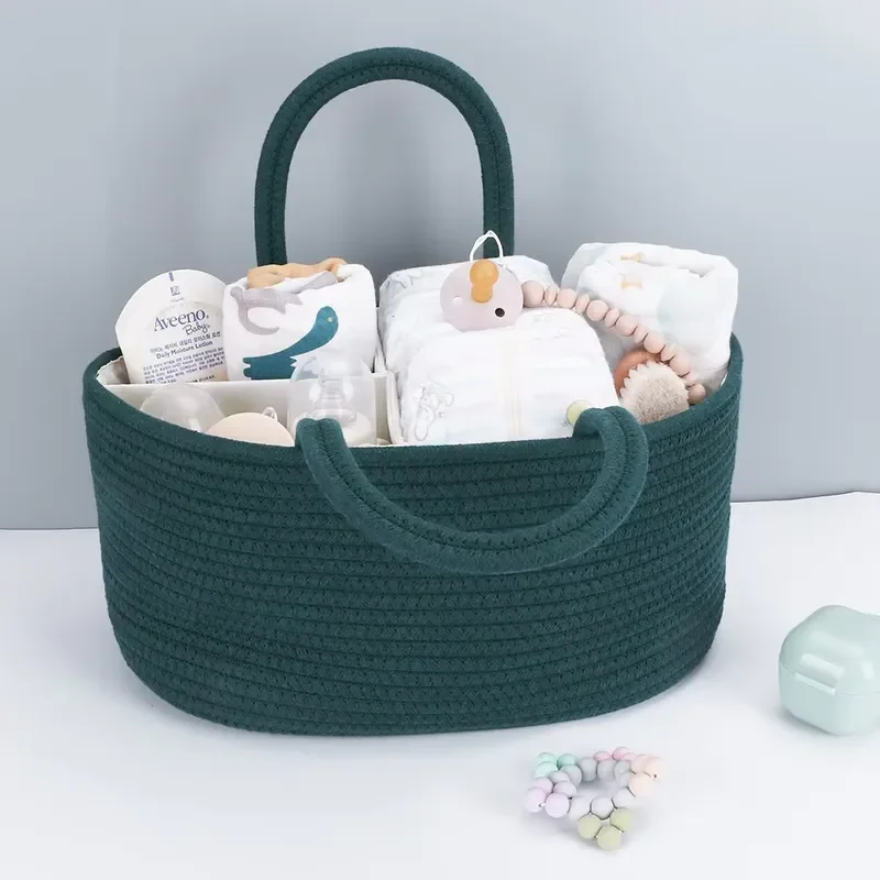 for Baby Diaper Storage Box Cotton Rope Storage Basket Baby Room Storage Basket Changing Table Travel Newborn Essentials