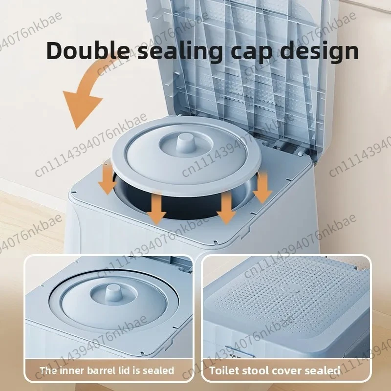 Foldable Bedside Commode No-Clean Odor-Proof Portable Toilet Thickened Potty for Elderly Home Care
