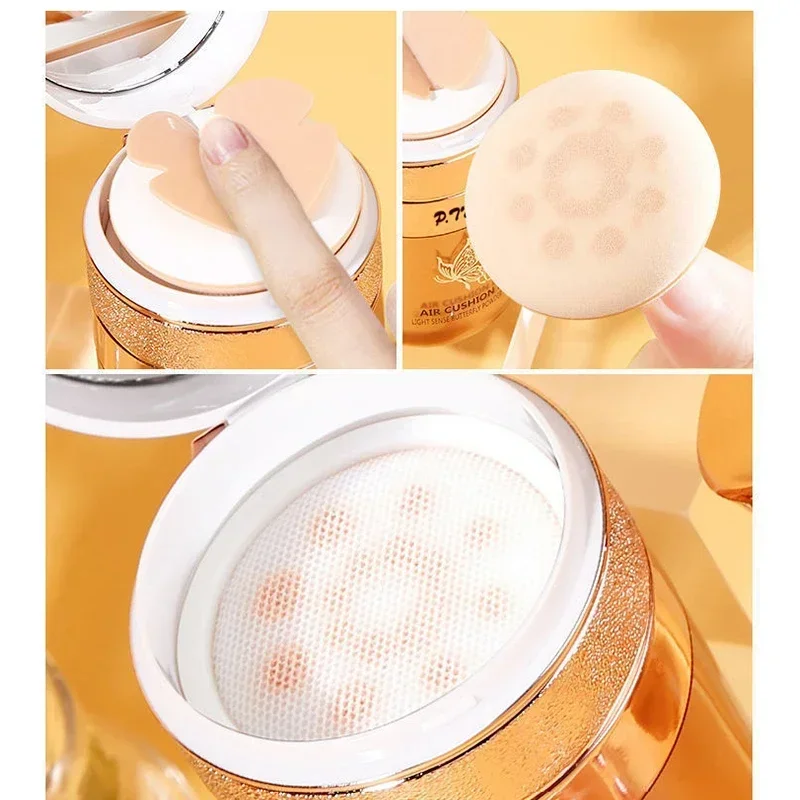 Krem BB z poduszką powietrzną, puder w kształcie motyla, podkład nawilżający, korektor, wybielający, kontrola sebum, wodoodporny makijaż, kosmetyki.
