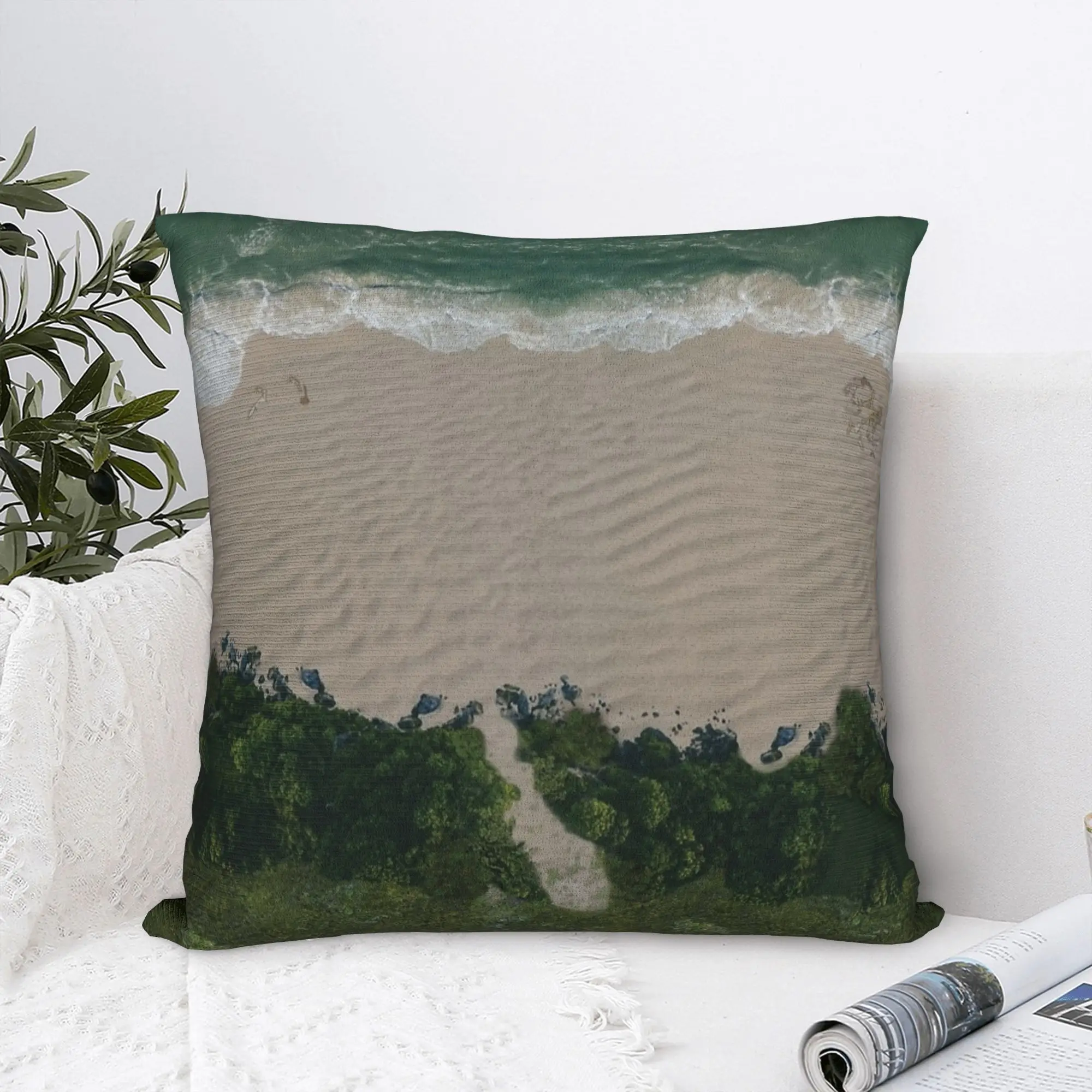 Printing Beach Battle Map Table Top Gaming Pillowcase Fabric Cushion Cover Decorations RPG Miniatures Pillow Case Cover Zippered