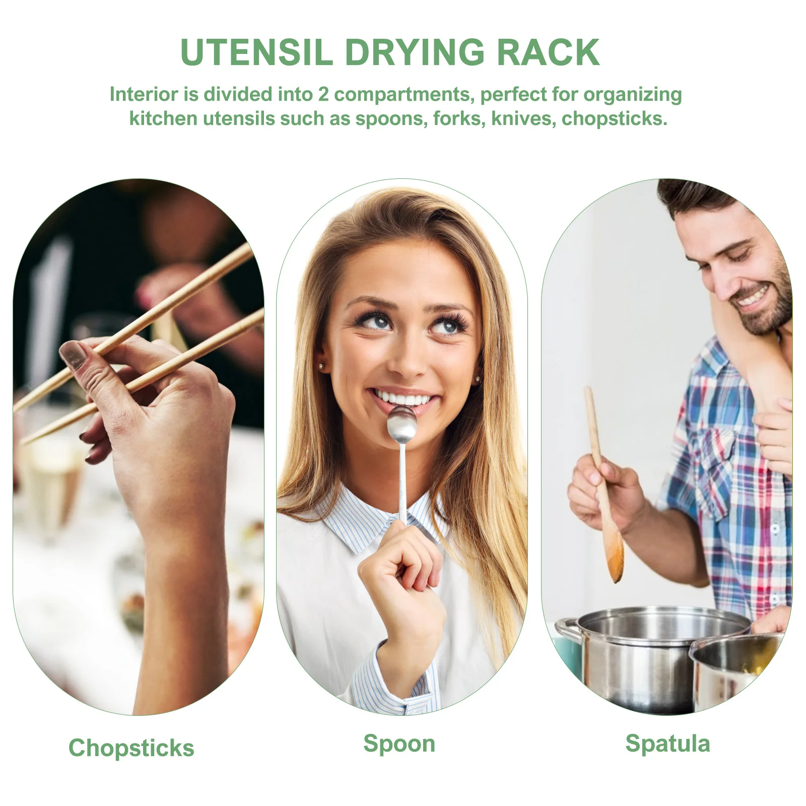 معلقة الفولاذ المقاوم للصدأ عود تجفيف الرف مقصورات مزدوجة حامل أدوات المائدة أواني المطبخ المنظم تجفيف التهوية