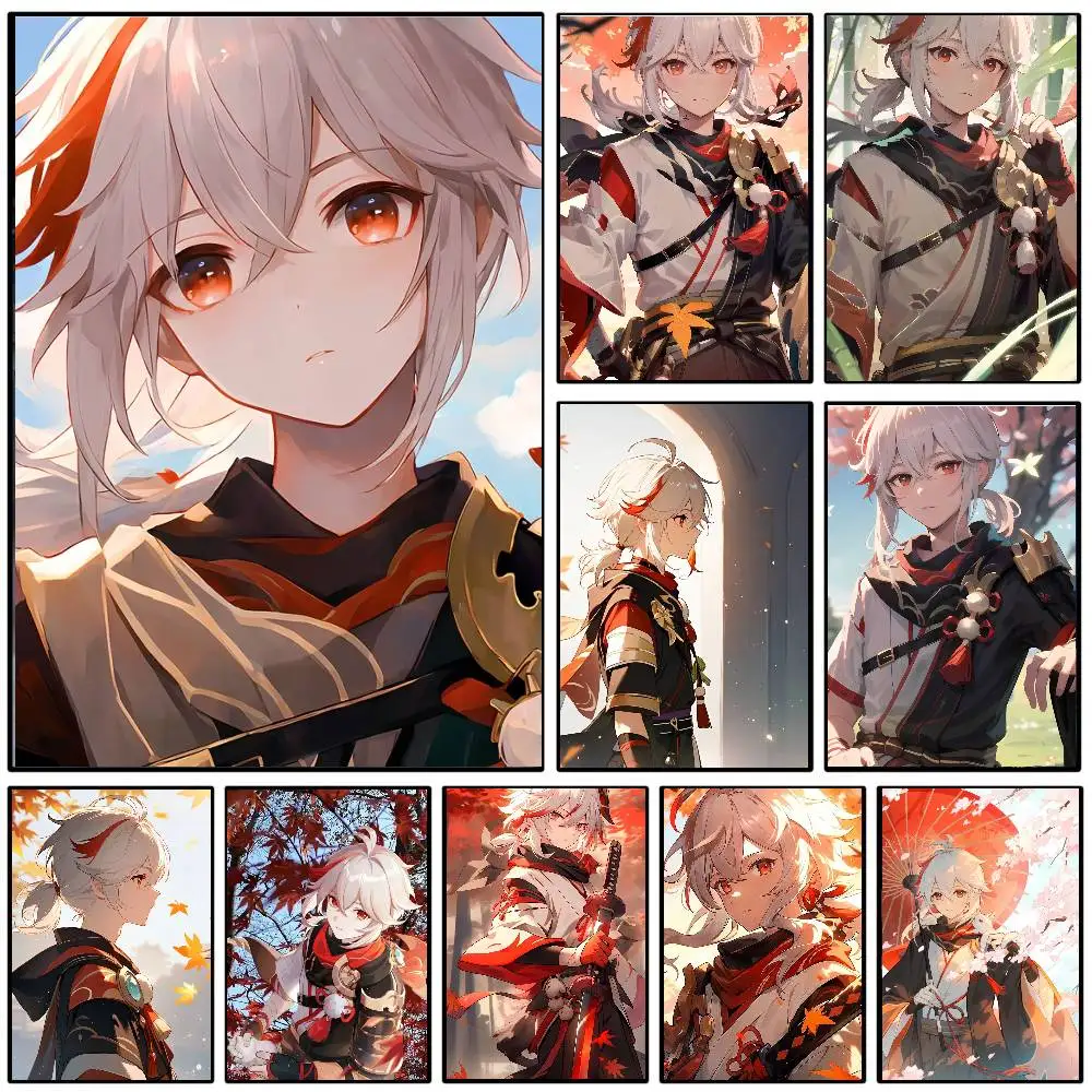Kaedehara Kazuha Game Genshin Impact Poster Art Sticky Wall Waterproof Home Living Room Bedroom Bar Aesthetic Decoration