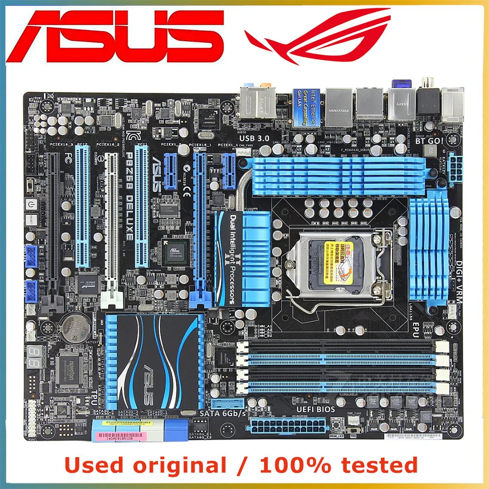 

Материнская плата для ASUS P8Z68 Роскошная для компьютера LGA 1155 DDR3 32G для Intel Z68 P8Z68 десктопная материнская плата SATA III PCI-E 3,0 X16